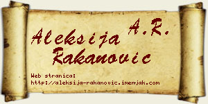 Aleksija Rakanović vizit kartica